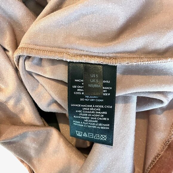 Anthropologie Open Back Top Pink Velvet Size S Strappy Long Sleeve Bows Evening - Picture 7 of 9